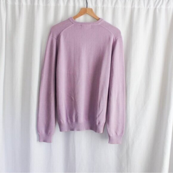 Brooks Brothers 100% Cotton V-neck Long Sleeve Purple Knit Sweater Medium - Picture 4 of 7